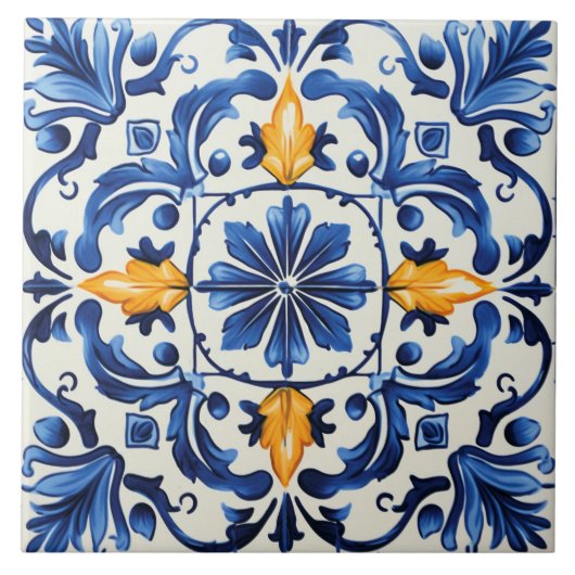 Portugese stijl schattig patroon tegeltje (Voorkant)