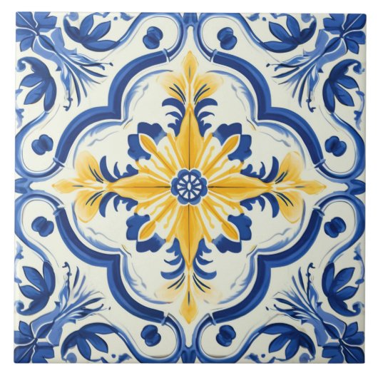 Portugese stijl schattig patroon tegeltje (Voorkant)