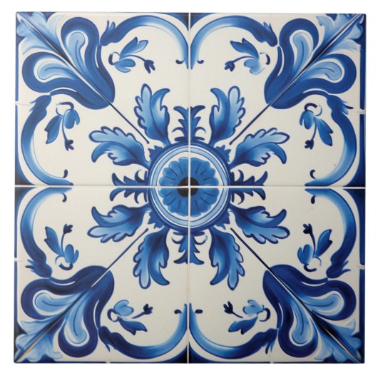 Portugese stijl schattig patroon tegeltje (Voorkant)