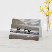 Portugese sympathiekaart/condolencias: Zeemeeuwen Kaart (Gele Bloem)