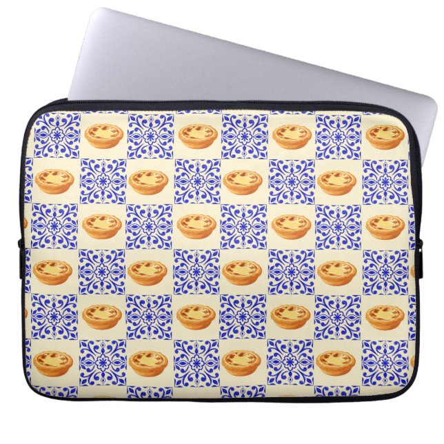  Portugese Taart en Tegels Laptop Sleeve (Voorkant)
