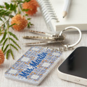  Portugese Tegel #1 Onderwijs Sleutelhanger (Voorkant Rechts)