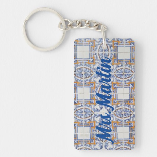  Portugese Tegel #1 Onderwijs Sleutelhanger (Voorkant)