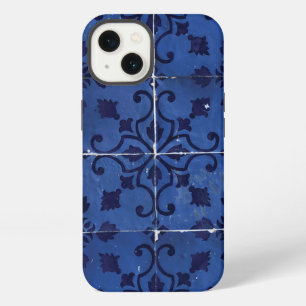 Portugese Tegel - Azulejo Blauwe Bloem Blad Ontwer iPhone 13 Hoesje
