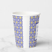 Portugese Tegel Blauwe Mediterrane Bruidsdouche Papieren Bekers (Rechts)