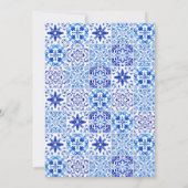 Portugese Tegel Blue White 50th Birthday Kaart (Achterkant)