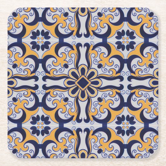 Portugese tegel kartonnen onderzetters (Voorkant)