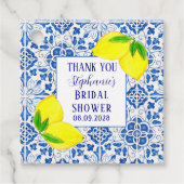 Portugese Tegel Lemon Mediterrane Bruidsdouche Bedankjes Labels (Voorkant)