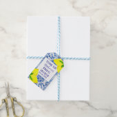 Portugese Tegel Lemon Mediterrane Bruidsfeest Cadeaulabel (Met Touw)