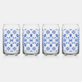 Portugese tegel met blauwe monogram  blikvorm glas (Rechts)