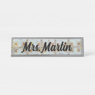  Portugese Tegel Naam Bord Bureau Naambordje