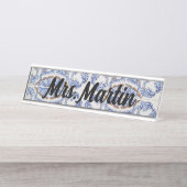  Portugese Tegel Naam Bord Bureau Naambordje (Voorkant)