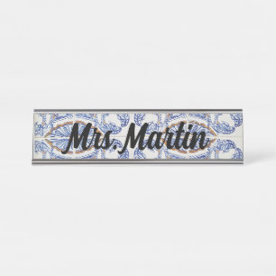  Portugese Tegel Naam Bord Bureau Naambordje