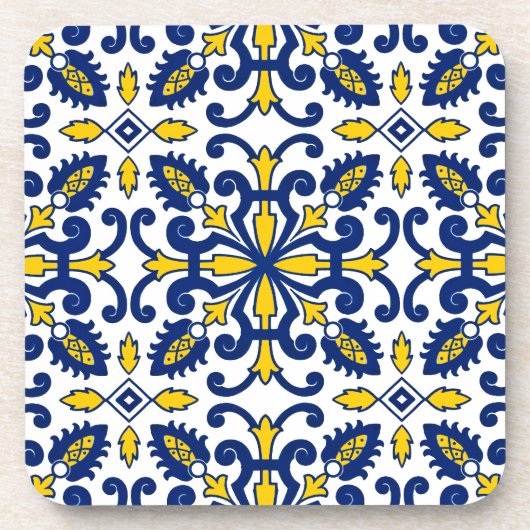 Portugese Tegel Pattern Azulejo Decorative Bier Onderzetter (Voorkant)