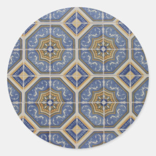 Portugese tegel ronde sticker