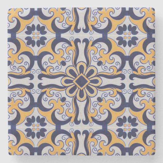 Portugese tegel stenen onderzetter (Voorkant)