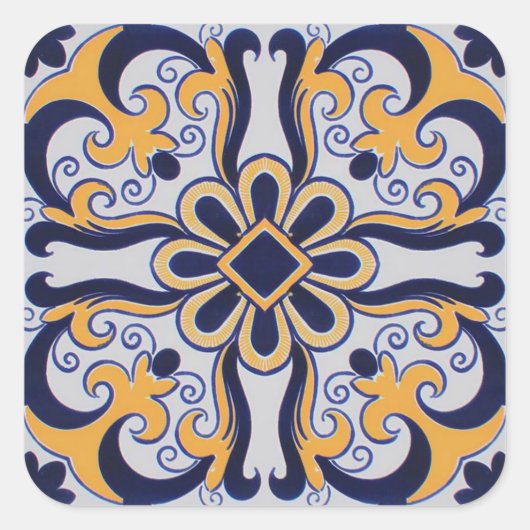 Portugese tegel vierkante sticker (Voorkant)