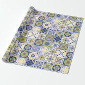 Portugese Tegelpatroon Cadeaupapier (Uitgerold)