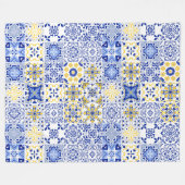 Portugese Tegelpatroon  Fleece Deken (Voorkant (Horizontaal))