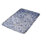 Portugese tegels - Azulejo Blue en White Floral Badmat (Gekanteld)