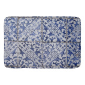 Portugese tegels - Azulejo Blue en White Floral Badmat (Voorkant)