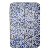 Portugese tegels - Azulejo Blue en White Floral Badmat (Voorkant Verticaal)