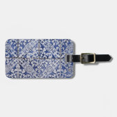 Portugese tegels - Azulejo Blue en White Floral Bagagelabel (Voorkant horizontaal)