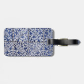Portugese tegels - Azulejo Blue en White Floral Bagagelabel (Achterkant horizontaal)
