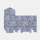 Portugese tegels - Azulejo Blue en White Floral Bedankdoosjes (Uitgevouwen)