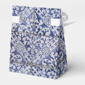 Portugese tegels - Azulejo Blue en White Floral Bedankdoosjes (Achterkant)