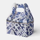 Portugese tegels - Azulejo Blue en White Floral Bedankdoosjes (Achterkant)