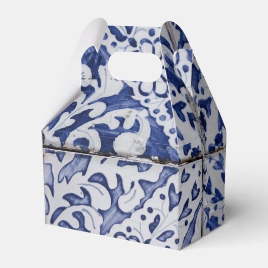 Portugese tegels - Azulejo Blue en White Floral Bedankdoosjes (Voorkant Zijde)