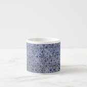 Portugese tegels - Azulejo Blue en White Floral Espresso Kop (Voorkant)
