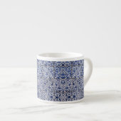 Portugese tegels - Azulejo Blue en White Floral Espresso Kop (Voorkant rechts)