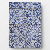 Portugese tegels - Azulejo Blue en White Floral Fotoplaat (voorkant)
