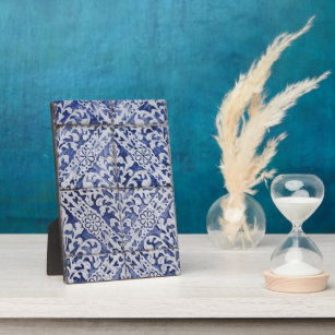 Portugese tegels - Azulejo Blue en White Floral Fotoplaat