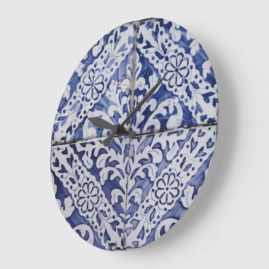 Portugese tegels - Azulejo Blue en White Floral Grote Klok (Hoek)