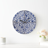Portugese tegels - Azulejo Blue en White Floral Grote Klok (Huis)