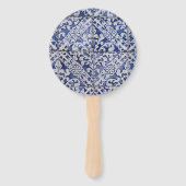 Portugese tegels - Azulejo Blue en White Floral Handwaaier (Achterkant)
