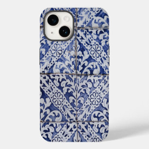 Portugese tegels - Azulejo Blue en White Floral iPhone 14 Hoesje