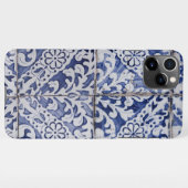 Portugese tegels - Azulejo Blue en White Floral iPhone Hoesje (Achterkant horizontaal)