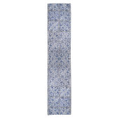 Portugese tegels - Azulejo Blue en White Floral Korte Tafelloper (Voorkant)