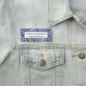 Portugese tegels - Azulejo Blue en White Floral Naamplaatje (In situ)