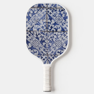 Portugese tegels - Azulejo Blue en White Floral Pickleball Paddle