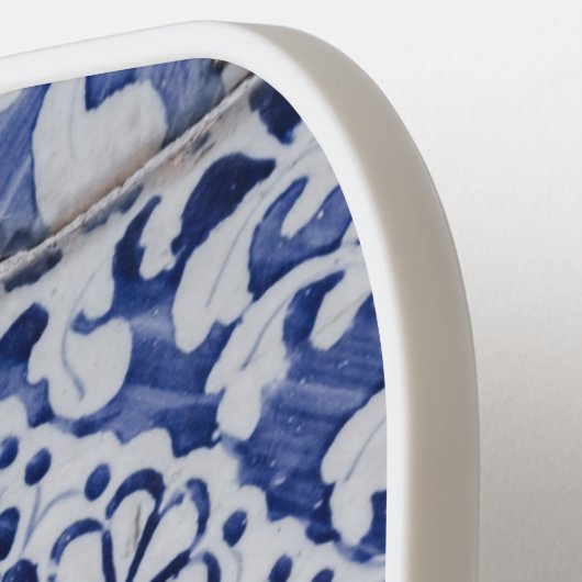 Portugese tegels - Azulejo Blue en White Floral Pickleball Paddle (Links Detail)