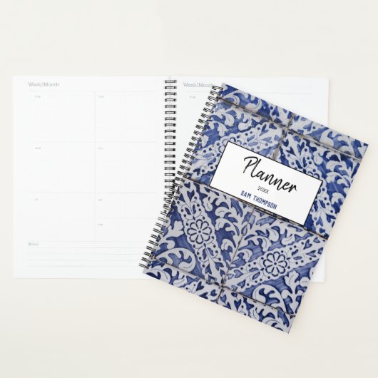 Portugese tegels - Azulejo Blue en White Floral Planner (Display)