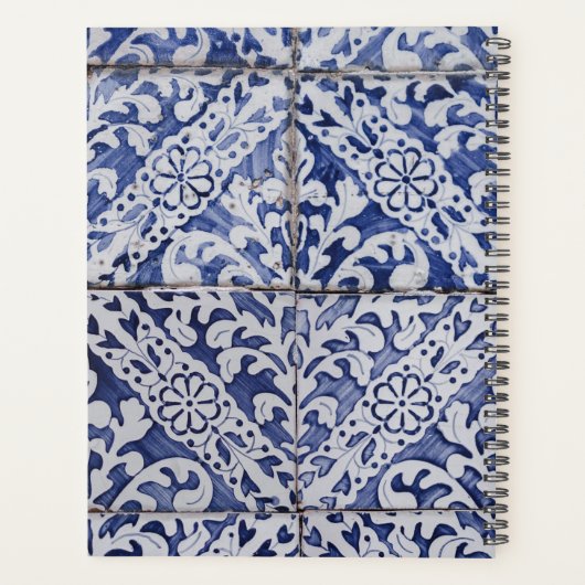 Portugese tegels - Azulejo Blue en White Floral Planner (Achterkant)