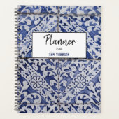 Portugese tegels - Azulejo Blue en White Floral Planner (Voorkant)
