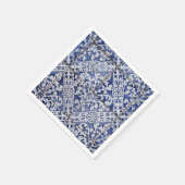 Portugese tegels - Azulejo Blue en White Floral Servet (Hoek)