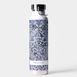 Portugese tegels - Azulejo Blue en White Floral Waterfles